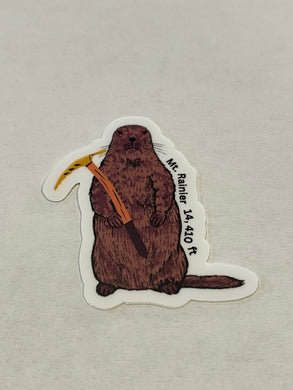 Mini Marmot with Ice Axe Sticker