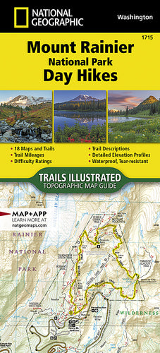 Mount Rainier National Park Day Hikes Map