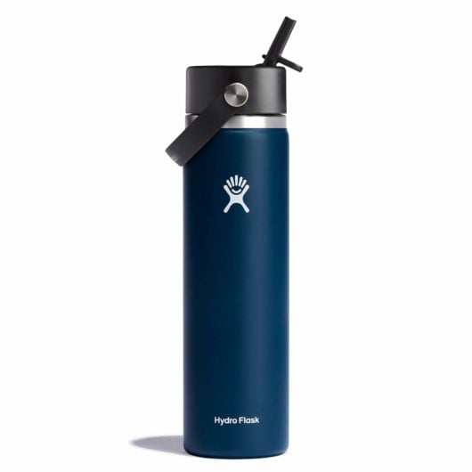 Load image into Gallery viewer, Wide Mouth Water Bottle with Flex Straw Cap - 24 oz.
