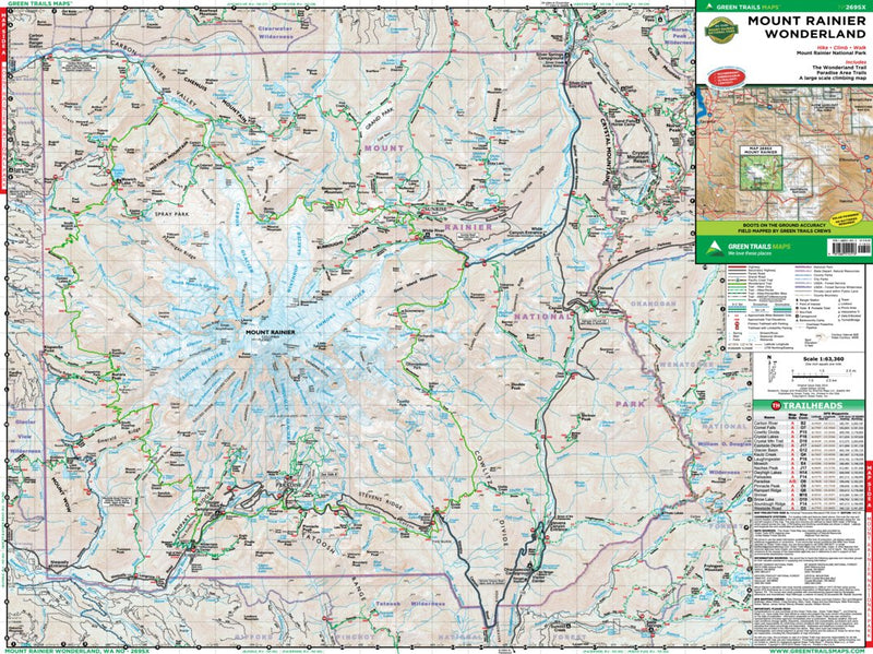 Load image into Gallery viewer, Mt. Rainier Wonderland Climbing- 269SX Map
