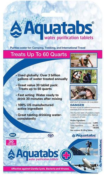 Water Purification Tablets - Pack of 30